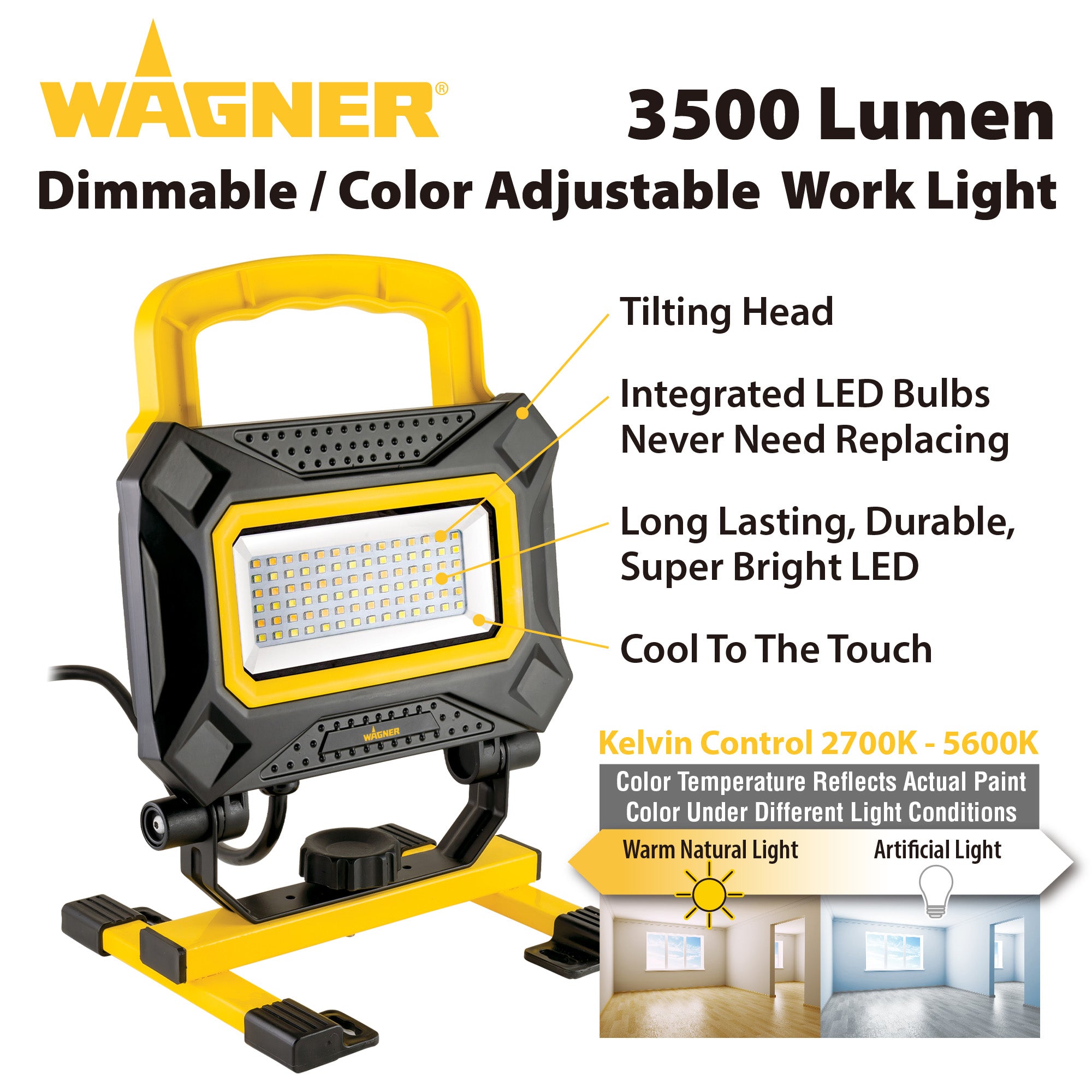 21000 Lumen Work Lights with Stand, 3 Adjustable Head LED Work Light, with  Adjustable and Foldable Tripod Stand, Waterproof Lamp with Individual  Switch with 6500 Kelvin Color Temperature 